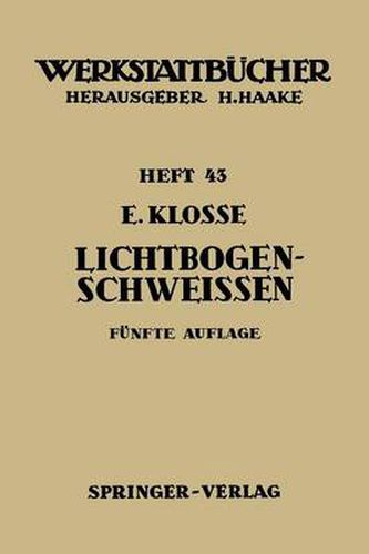 Cover image for Das Lichtbogenschweissen