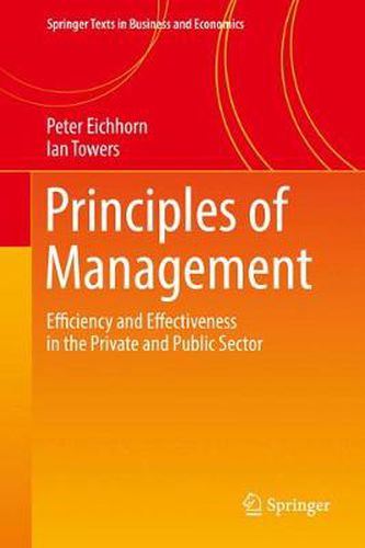 Cover image for Principles of Management: Efficiency and Effectiveness in the Private and Public Sector