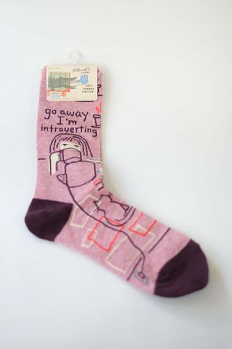Cover image for Go Away I'm Introverting Crew Socks