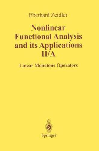 Cover image for Nonlinear Functional Analysis and Its Applications: II/ A: Linear Monotone Operators