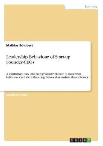 Cover image for Leadership Behaviour of Start-Up Founder-Ceos