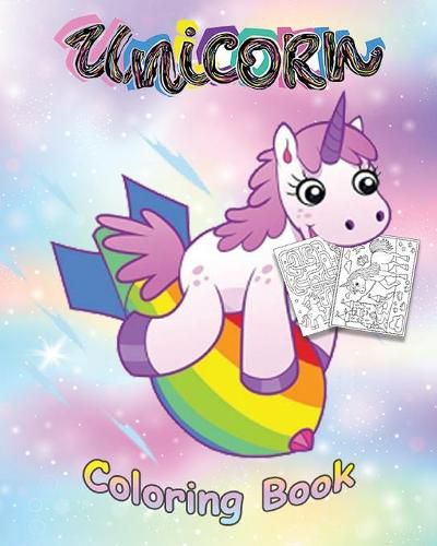 Cover image for Unicorn Coloring Book - Activity Book for Kids, Awesome Coloring Book for Girls and Boys