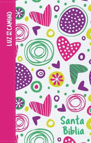 Cover image for NVI Biblia Luz en mi camino corazones, multicolor simil piel