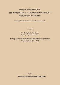 Cover image for Beitrag Zur Thermoelastischen Warmformbarkeit Von Hartem Polyvinylchlorid (Hart-Pvc)