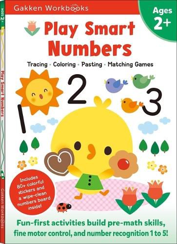 Cover image for Play Smart Numbers Age 2+: Preschool Activity Workbook with Stickers for Toddler Ages 2, 3, 4: Learn Pre-Math Skills: Numbers, Counting, Tracing, Coloring, Shapes, and More (Full Color Pages)