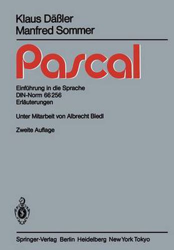 Cover image for Pascal: Einfuhrung in Die Sprache Din-Norm 66256 Erlauterungen