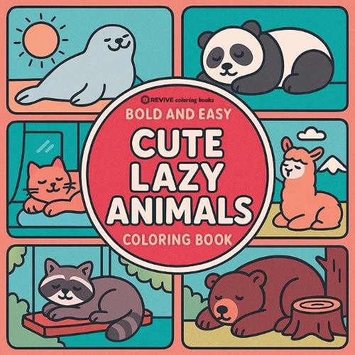 Cover image for Bold & Easy Cute Lazy Animals Coloring Book