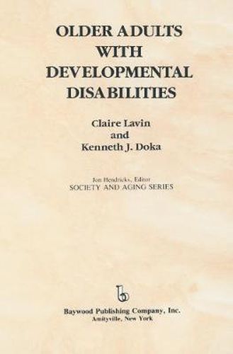 Cover image for Older Adults with Developmental Disabilities