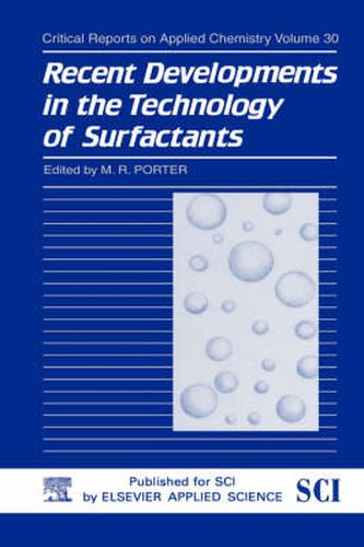 Cover image for Recent Developments in the Technology of Surfactants