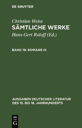 Cover image for Romane III: [Der politische Nascher]