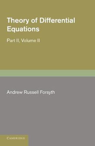 Cover image for Theory of Differential Equations: Ordinary Equations, Not Linear