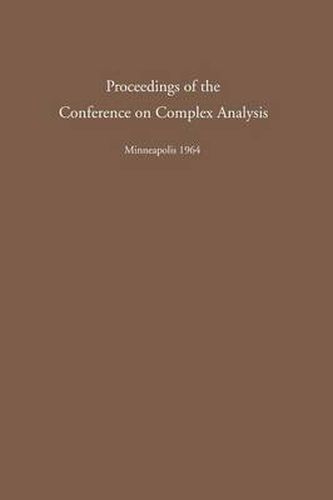 Cover image for Proceedings of the Conference on Complex Analysis