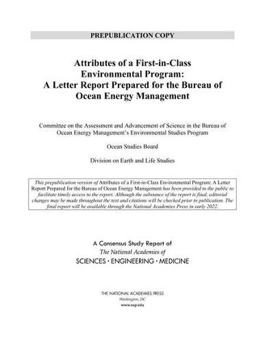 Attributes of a First-in-Class Environmental Program: A Letter Report Prepared for the Bureau of Ocean Energy Management