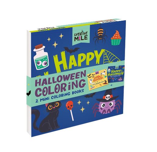 Cover image for 2 Pack Mini Colouring Book Happy Halloween