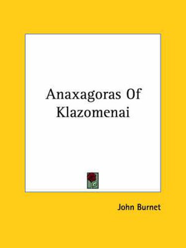 Anaxagoras of Klazomenai