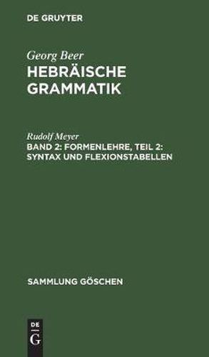 Cover image for Formenlehre, Teil 2: Syntax und Flexionstabellen