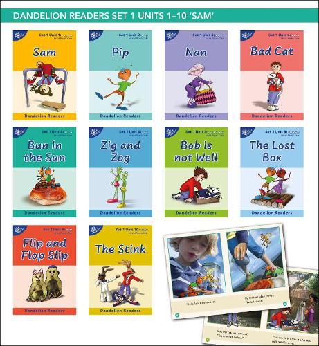 Cover image for Phonic Books Dandelion Readers Set 1 Units 1-10 (Alphabet code, blending 4 and 5 sound words)