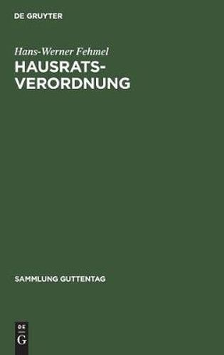 Cover image for Hausratsverordnung