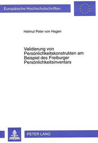 Cover image for Validierung Von Persoenlichkeitskonstrukten Am Beispiel Des Freiburger Persoenlichkeitsinventars