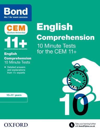 Cover image for Bond 11+: CEM English Comprehension 10 Minute Tests: 10-11 Years