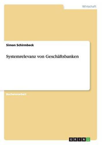 Cover image for Systemrelevanz von Geschaftsbanken