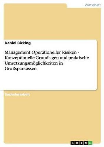 Cover image for Management Operationeller Risiken - Konzeptionelle Grundlagen und praktische Umsetzungsmoeglichkeiten in Grosssparkassen