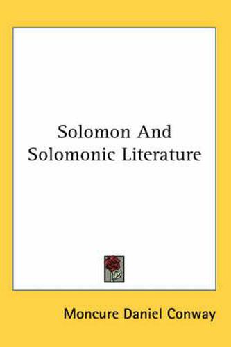 Cover image for Solomon and Solomonic Literature
