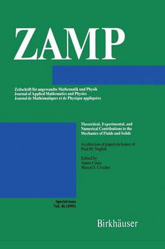 Cover image for Theoretical, Experimental, and Numerical Contributions to the Mechanics of Fluids and Solids: A collection of papers in honor of Paul M. Naghdi