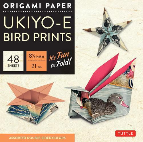 Cover image for Origami Paper 8 1/4" (21 cm) Ukiyo-e Bird Print 48 Sheets