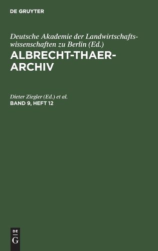 Cover image for Albrecht-Thaer-Archiv