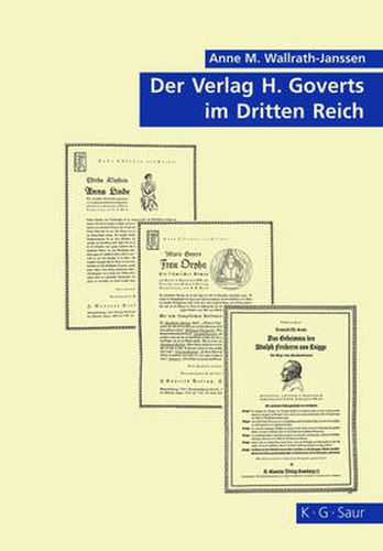 Cover image for Der Verlag H. Goverts im Dritten Reich