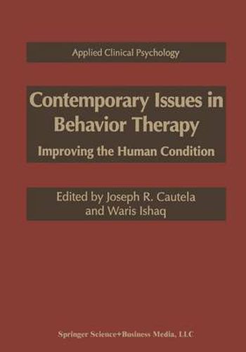 Cover image for Contemporary Issues in Behavior Therapy: Improving the Human Condition