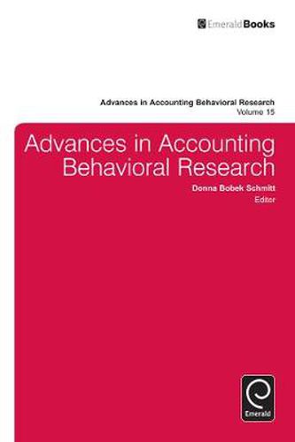 Cover image for Advances in Accounting Behavioral Research