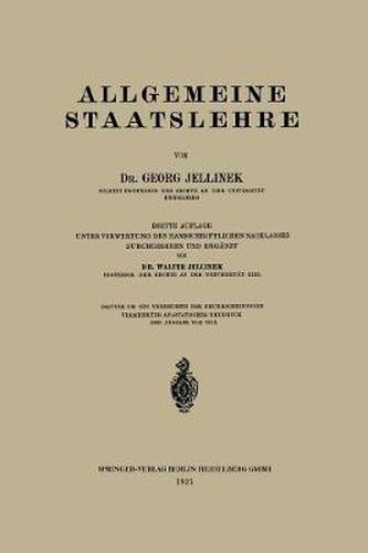 Cover image for Allgemeine Staatslehre