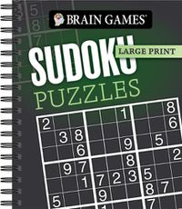 Cover image for Brain Games - Large Print: Sudoku Puzzles (Dark Gray)