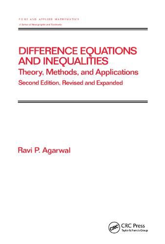 Cover image for Difference Equations and  Inequalities: Theory, Methods, and Applications