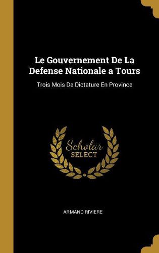 Cover image for Le Gouvernement De La Defense Nationale a Tours