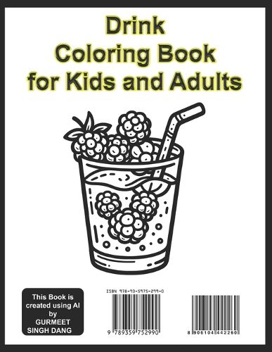 Cover image for Drink Coloring Book for Kids and Adults