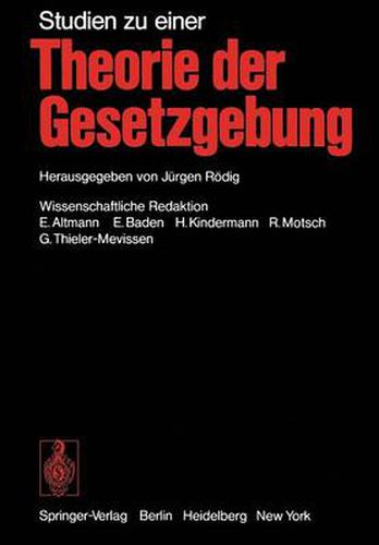 Cover image for Studien Zu Einer Theorie Der Gesetzgebung