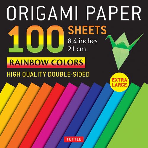 Cover image for Origami Paper 100 Sheets Rainbow Colors 8 1/4 (21 CM): High Quality Double-Sided Origami Sheets Printed with 12 Different Color Combinations (Instructions for 5 Projects Included)