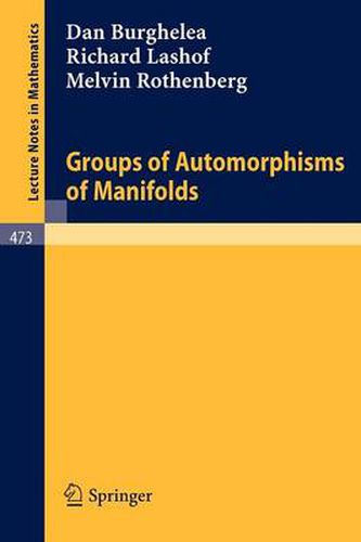 Cover image for Groups of Automorphisms of Manifolds