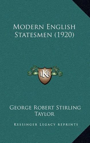 Cover image for Modern English Statesmen (1920)