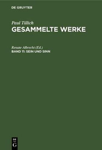 Cover image for Sein Und Sinn: Zwei Schriften Zur Ontologie