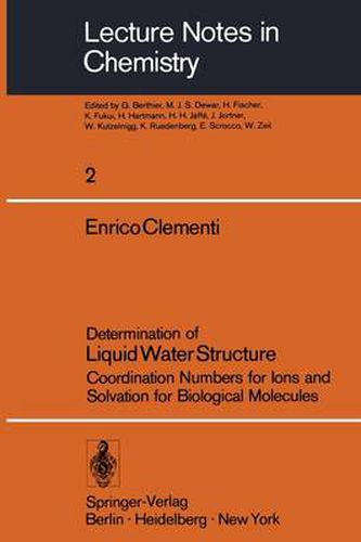 Cover image for Determination of Liquid Water Structure: Coordination Numbers for Ions and Solvation for Biological Molecules