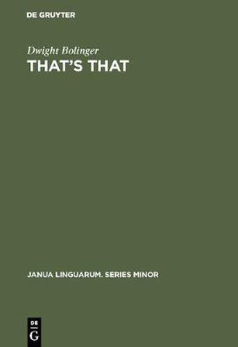 Cover image for That's That