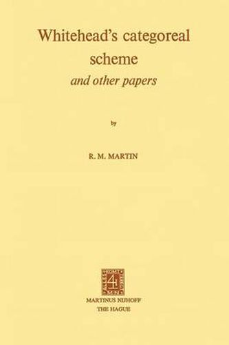 Cover image for Whitehead's Categoreal Scheme and Other Papers