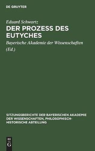 Cover image for Der Prozess Des Eutyches