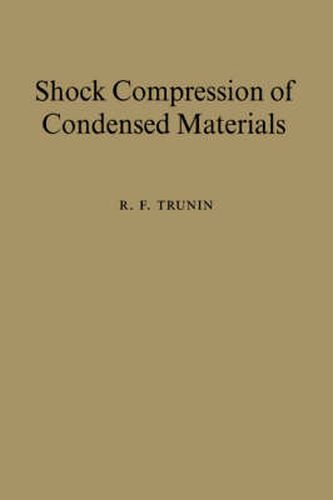 Cover image for Shock Compression of Condensed Materials