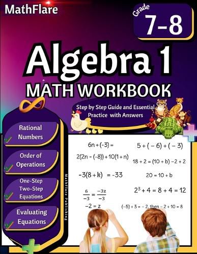Cover image for Algebra 1 Workbook 7th and 8th Grade