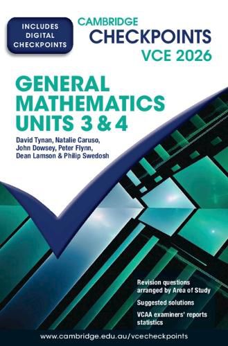 Cover image for Cambridge Checkpoints VCE General Mathematics Units 3&4 2026